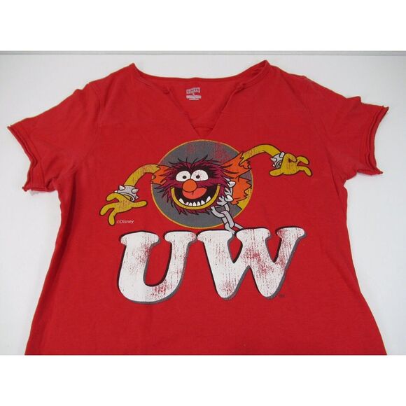 University of Wisconsin Muppet Animal T-shirt Size Large Fitted V-neck A8 - Picture 3 of 6